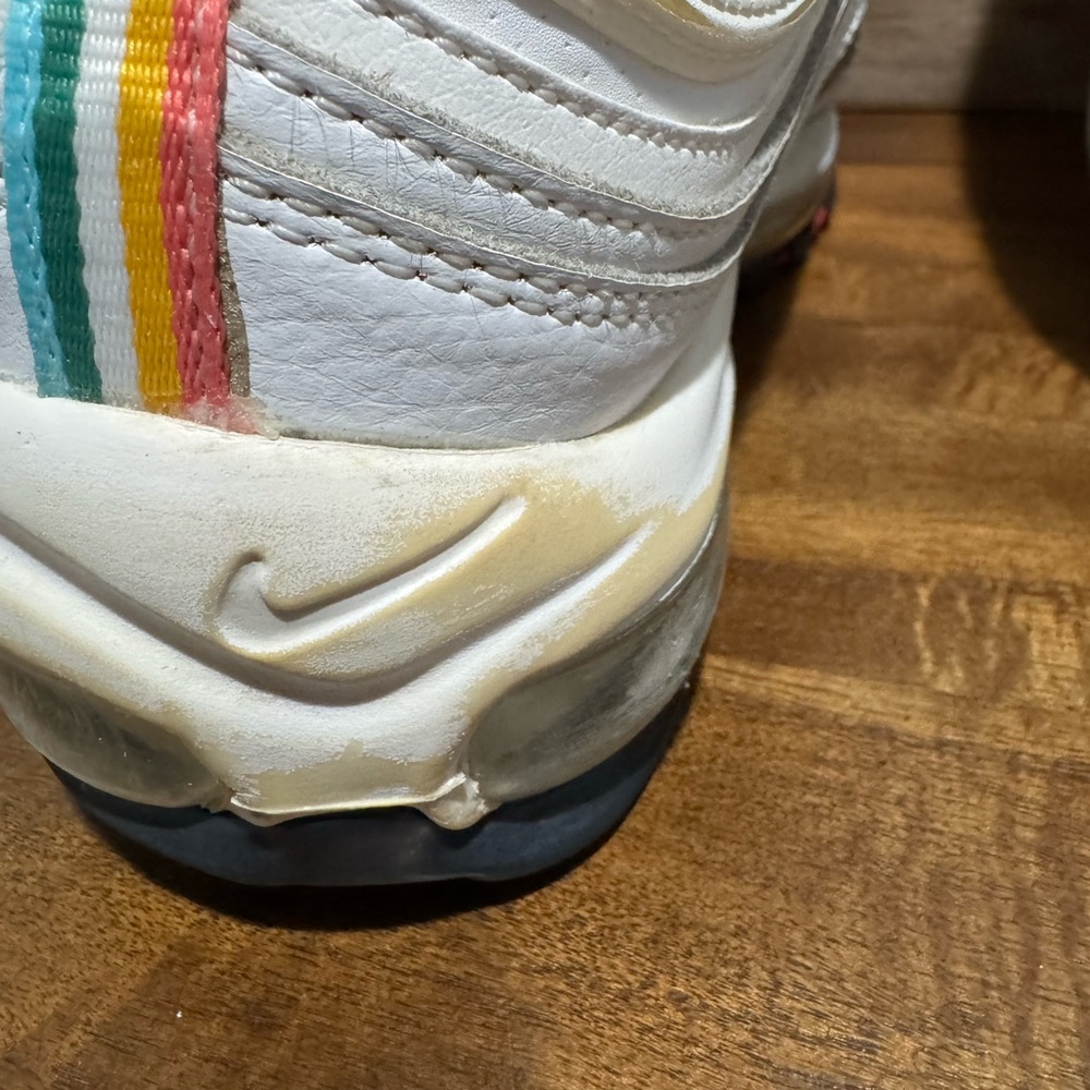 Nike Air Max 97 White Multi Pull Taps DH1592-100 Women Size 8 - Picture 10 of 13